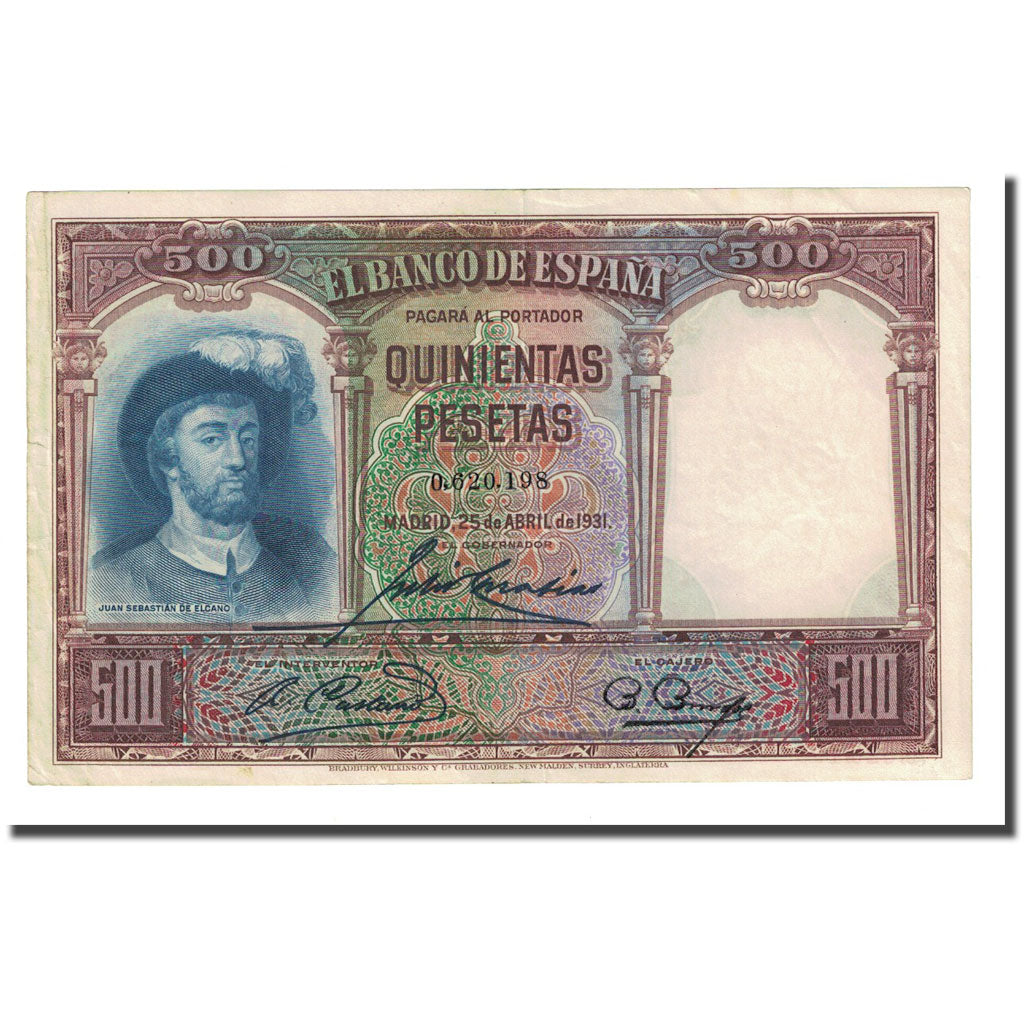 Billet, Espagne, 500 Pesetas, 1931-04-25, KM:84, SUP