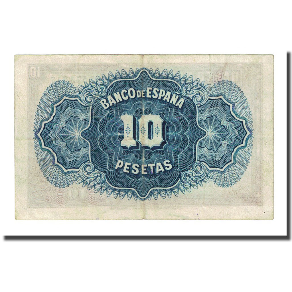 Biljet, Spanje, 10 Pesetas, 1935, KM:86a, TTB