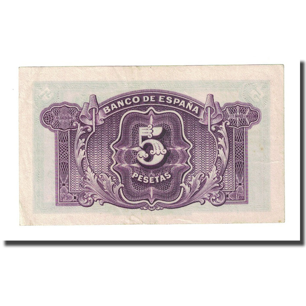 Biljet, Spanje, 5 Pesetas, 1935, KM:85a, SPL