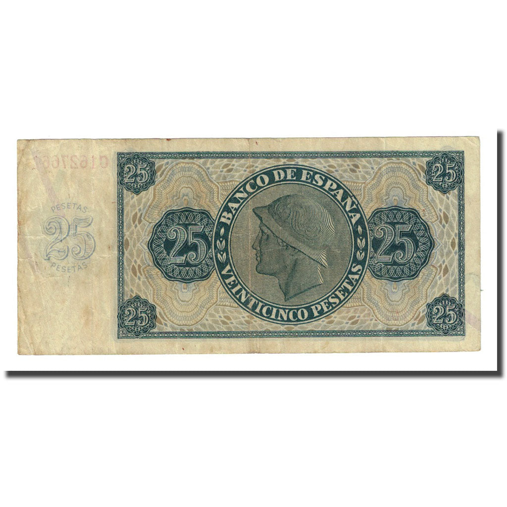 Banknote, Spain, 25 Pesetas, 1936-11-21, KM:99a, AU(50-53)