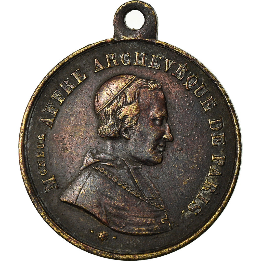 Francja, Medal, Mort de Monseigneur Affre, Archevêque de Paris, 1848