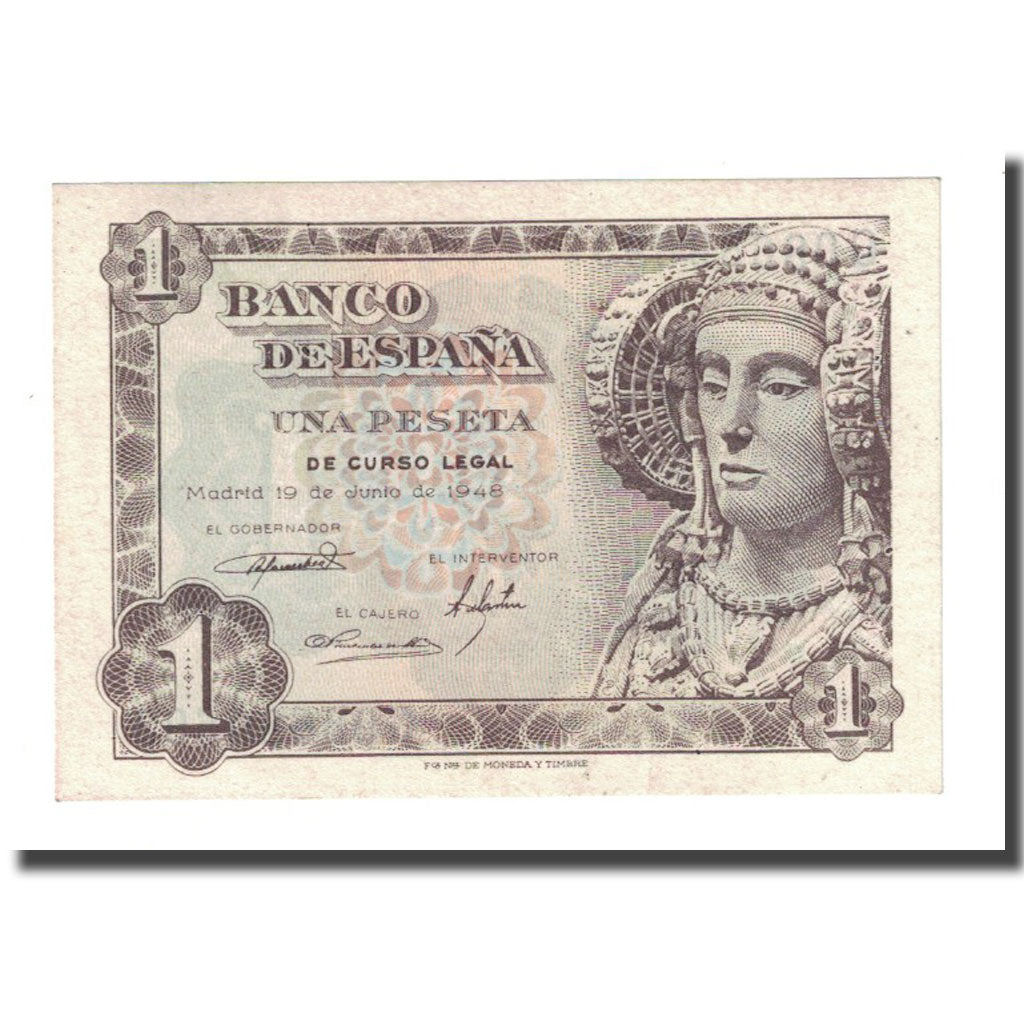Banknot, Hiszpania, 1 Peseta, 1948-06-19, KM:135a, UNC(65-70)