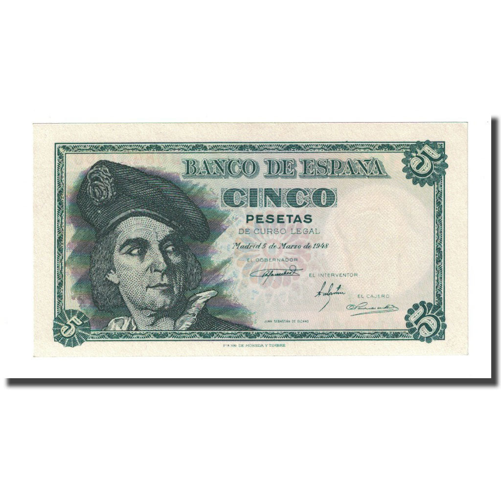 Billete, 5 Pesetas, España, 1948-03-05, KM:136a, UNC