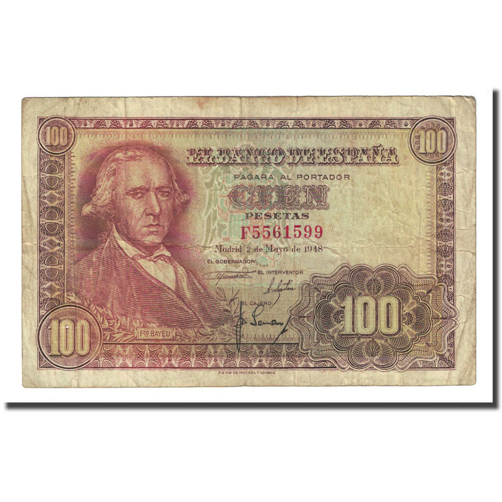 Billet, Espagne, 100 Pesetas, 1948-05-02, KM:137a, TB+