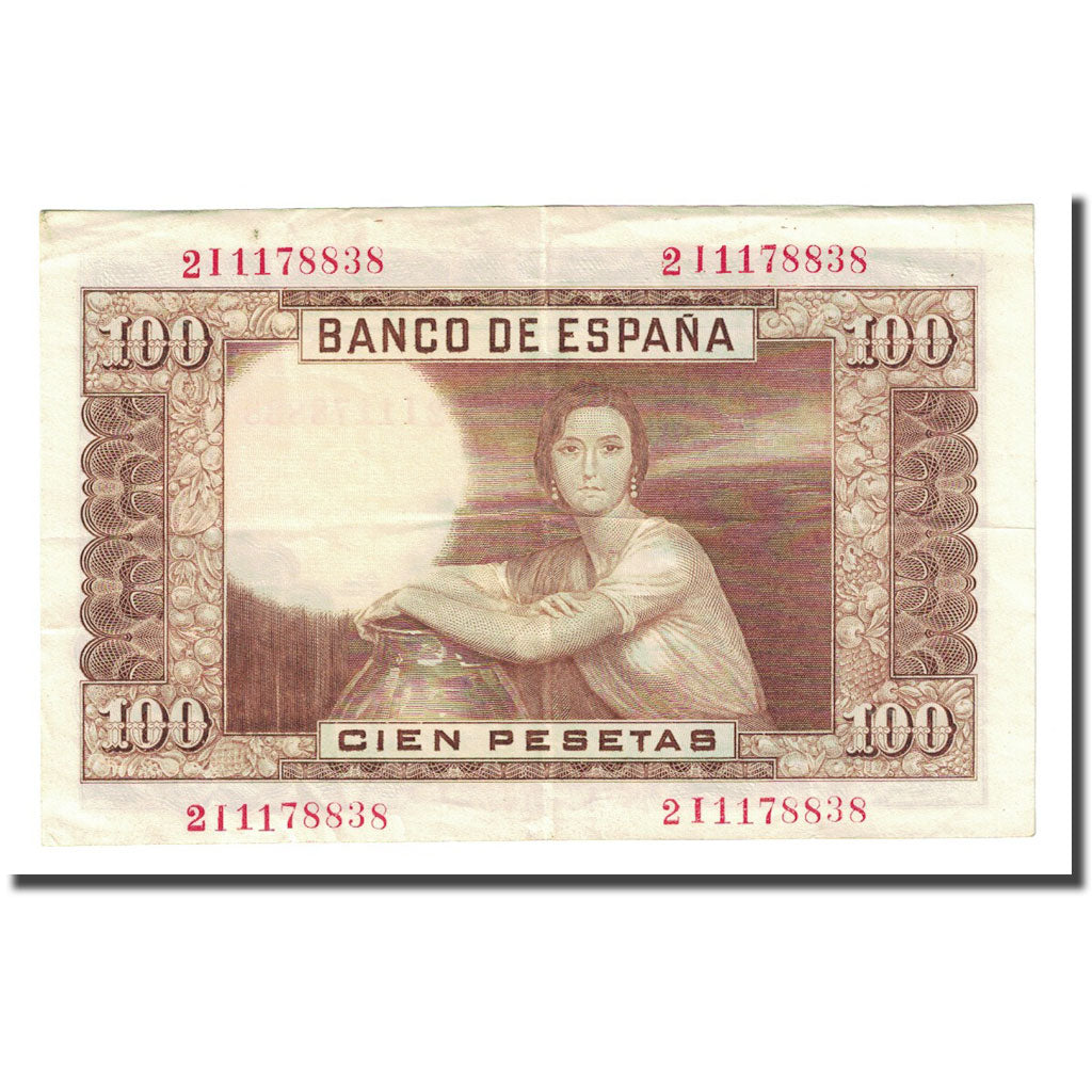 Banknote, Spain, 100 Pesetas, 1953-04-07, KM:145a, EF(40-45)