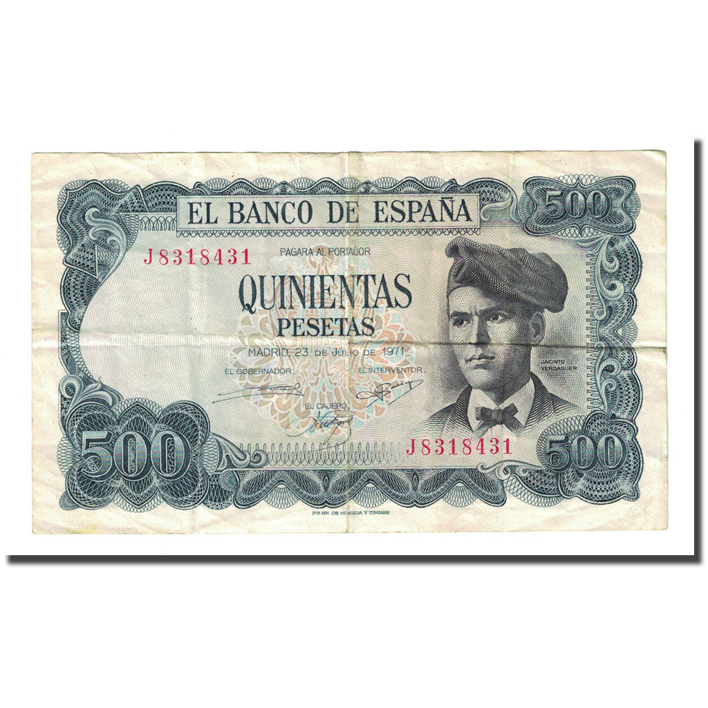 Biljet, Spanje, 500 Pesetas, 1971-07-23, KM:153a, TB+