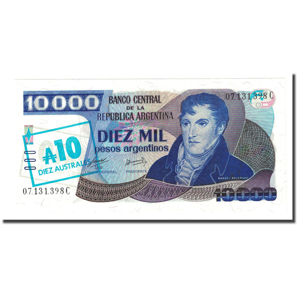 Banknote, Argentina, 10 Australes, Undated (1988), KM:322c, UNC(65-70)