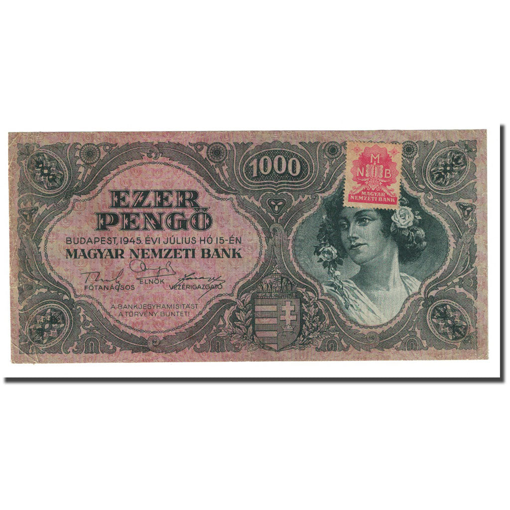Banknote, Hungary, 1000 Pengö, 1945-07-15, KM:118b, VF(20-25)