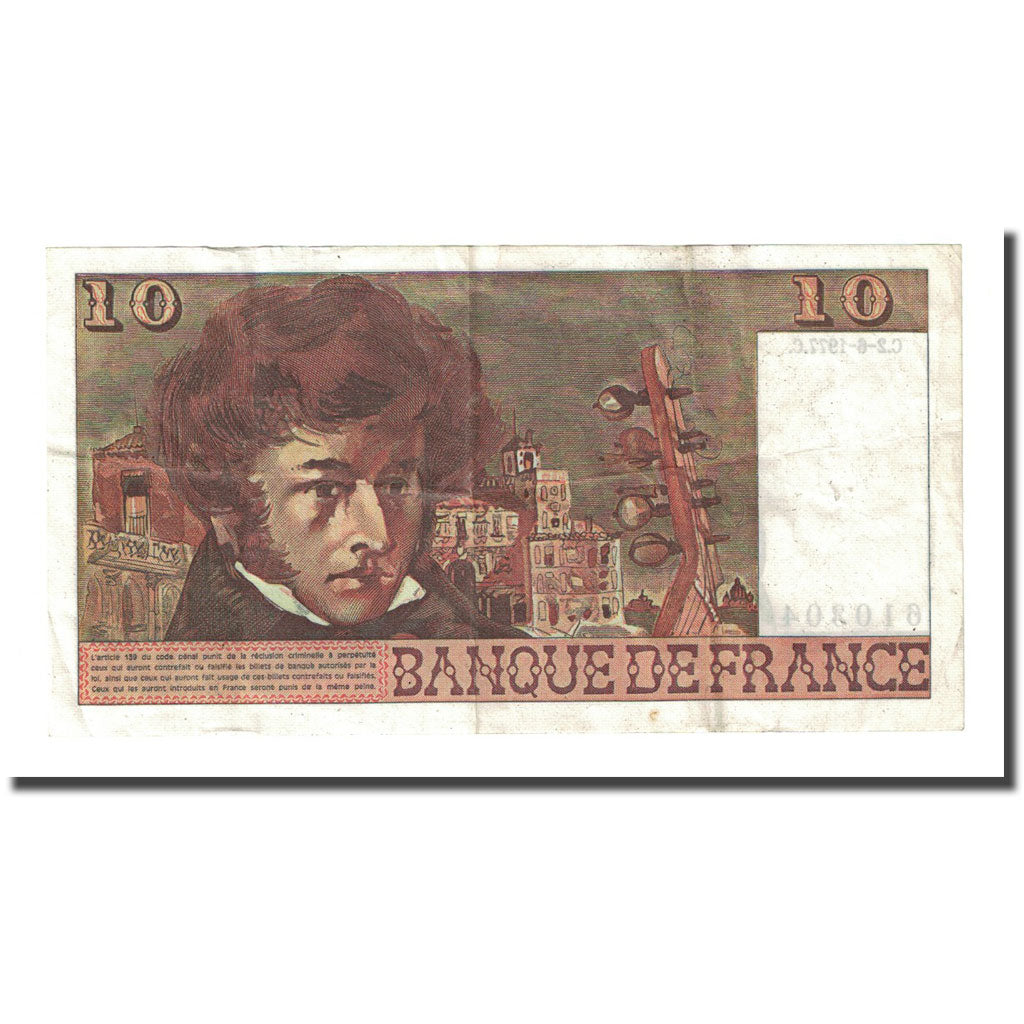 France, 10 Francs, 10 F 1972-1978 ''Berlioz'', 1977-06-02, TTB, KM:150c