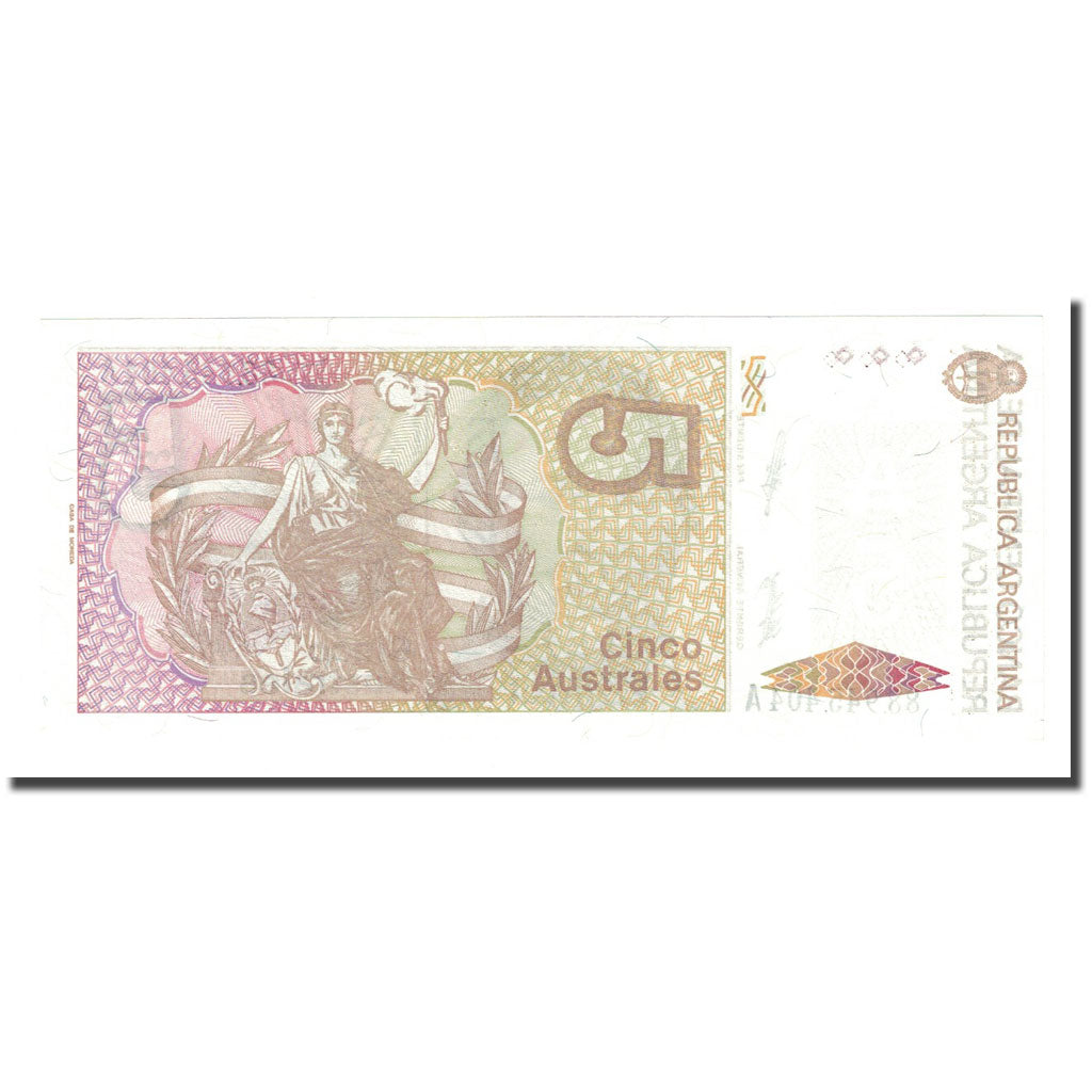 Banknot, Argentina, 5 Australes, Undated, Undated, KM:324b, UNC(65-70)