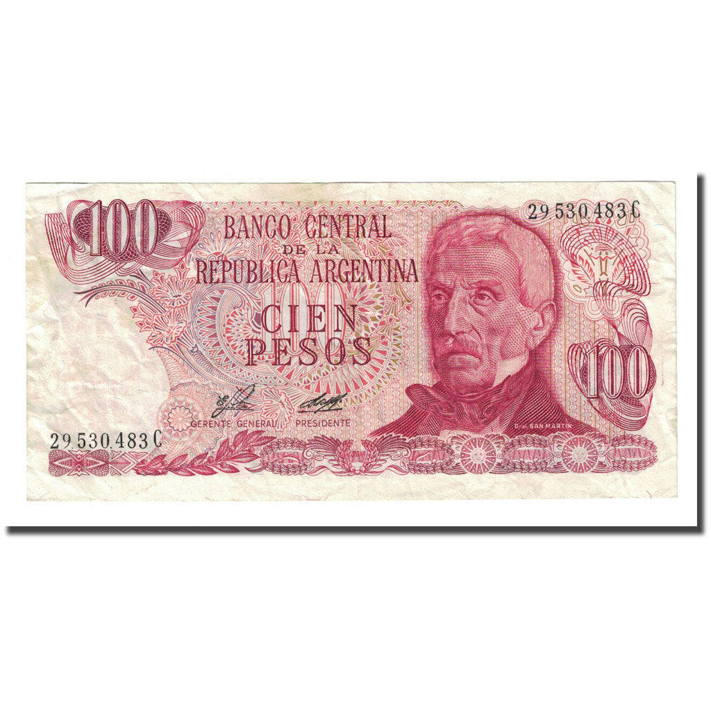 Banknote, Argentina, 100 Pesos, Undated (1976-78), KM:302b, VF(20-25)