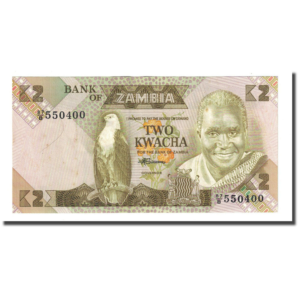 Banknote, Zambia, 2 Kwacha, Undated (1980-88), KM:24c, EF(40-45)