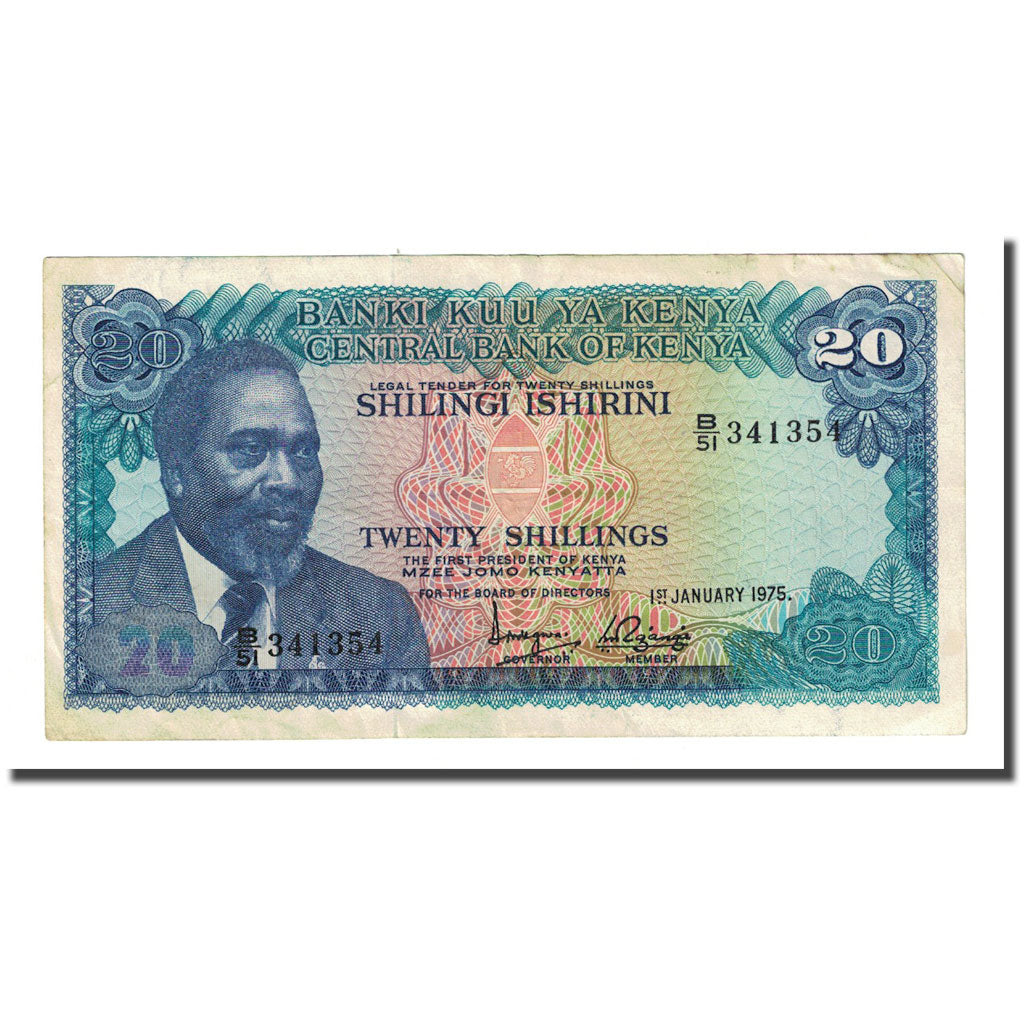 Banknote, Kenya, 20 Shillings, 1975-01-01, KM:13b, EF(40-45)