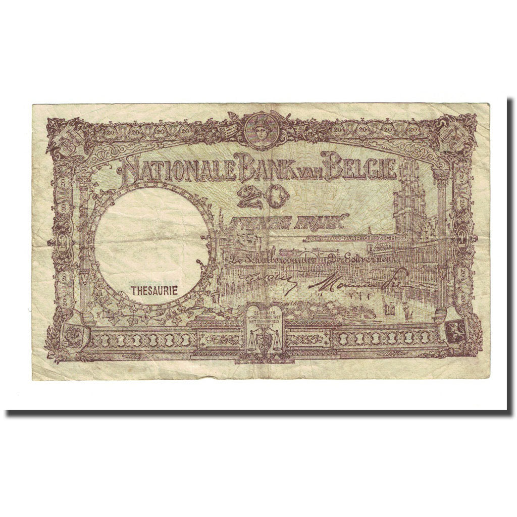 Banconote, Belgio, 20 Francs, 1947-04-28, KM:111, B+