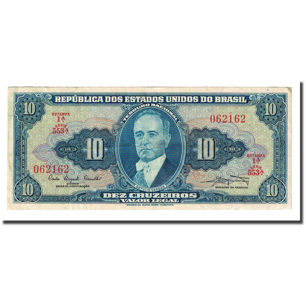 Banknote, Brazil, 10 Cruzeiros, 1961, KM:167a, EF(40-45)