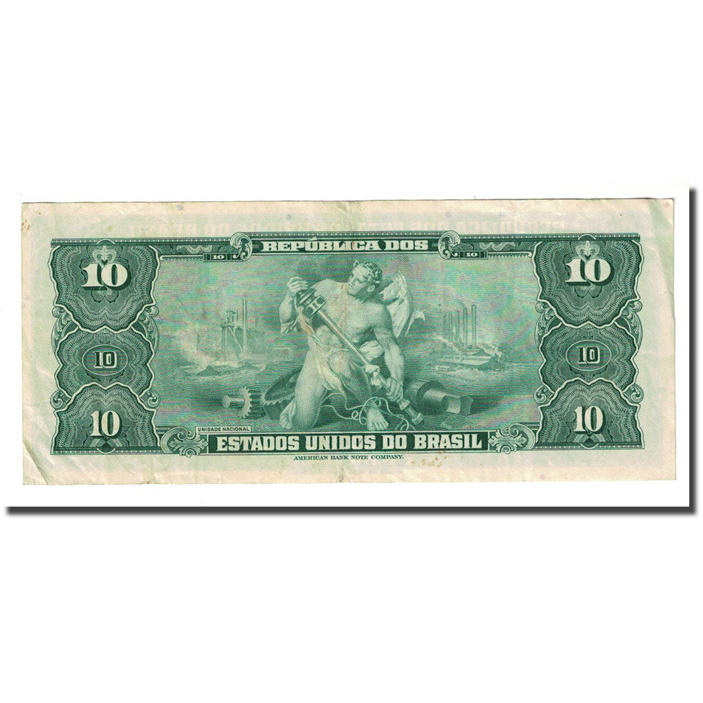 Banknote, Brazil, 10 Cruzeiros, 1961, KM:167a, EF(40-45)