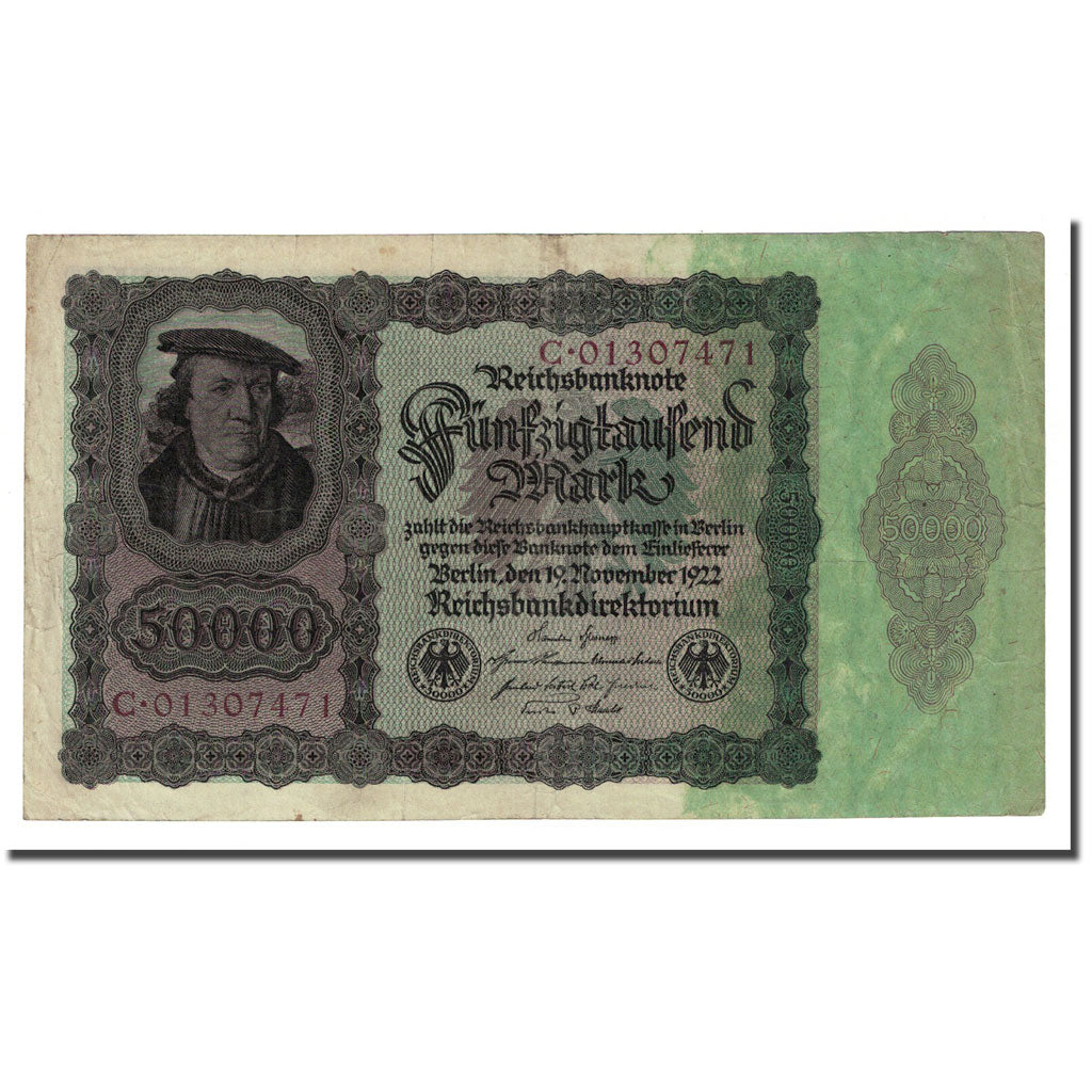 Geldschein, Deutschland, 50,000 Mark, 1922-11-19, KM:80, S+
