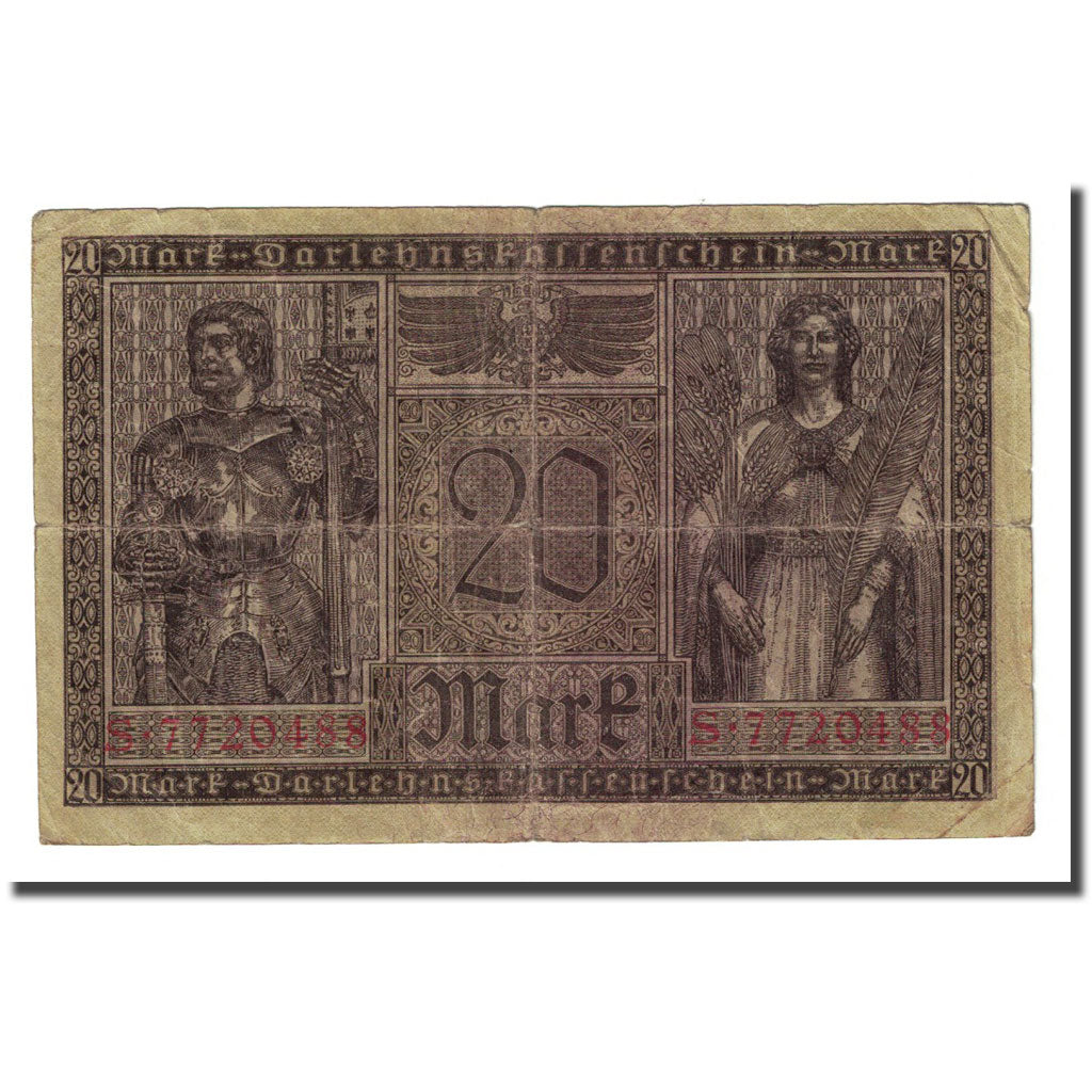 Banknote, Germany, 20 Mark, 1918-02-20, KM:57, VF(20-25)