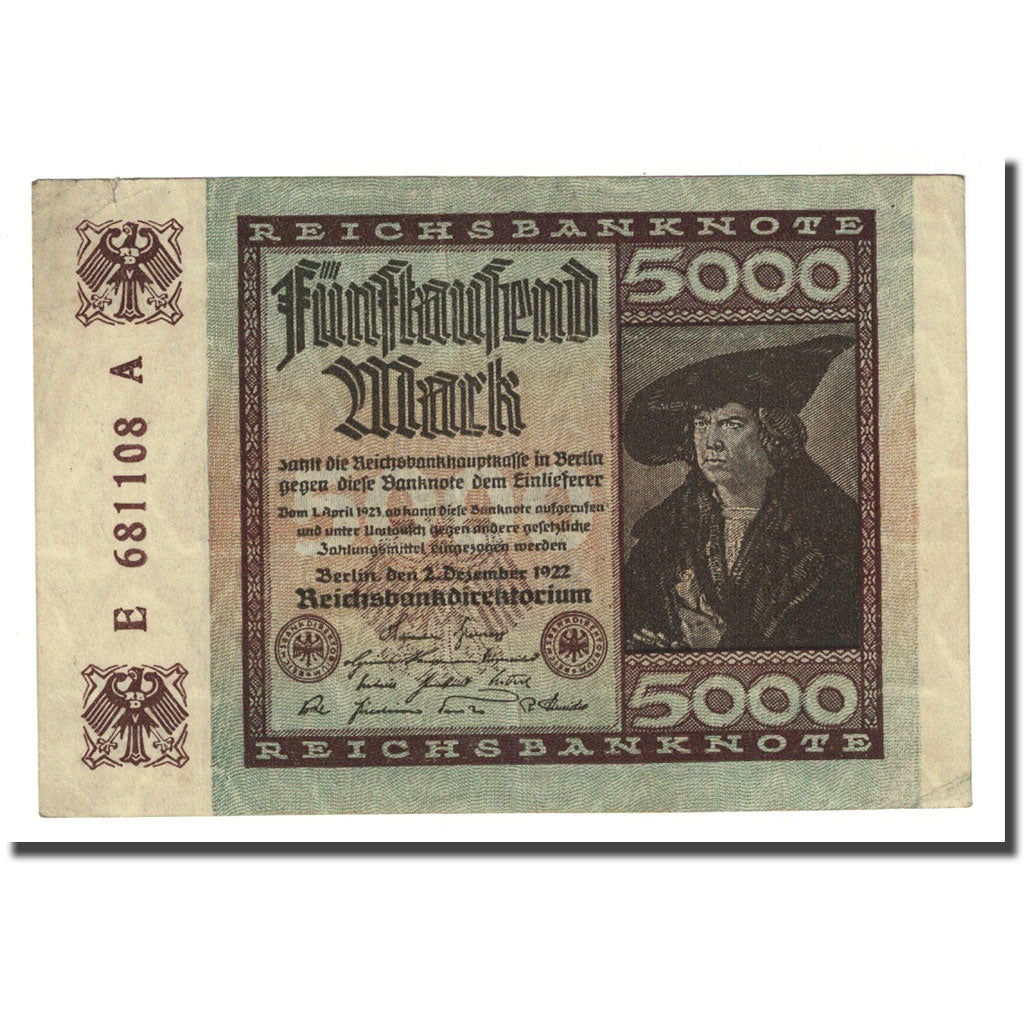 Banknote, Germany, 5000 Mark, 1922-12-02, KM:81a, EF(40-45)