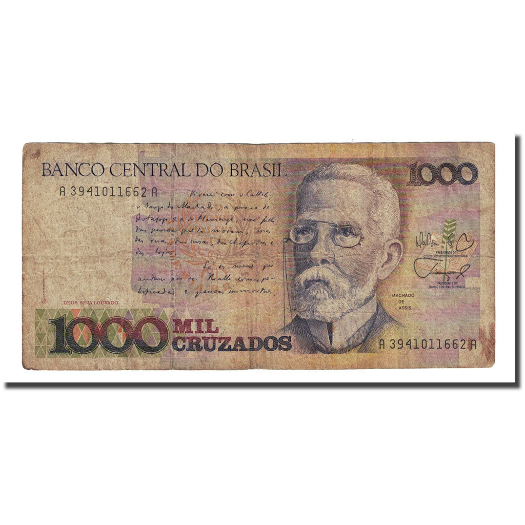 Banknote, Brazil, 1000 Cruzados, Undated (1988), KM:213b, F(12-15)