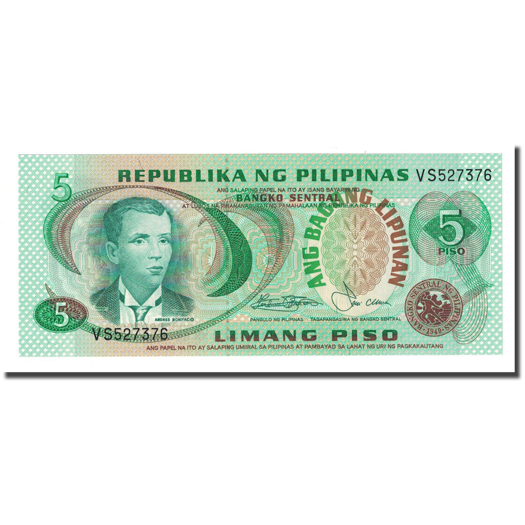Geldschein, Philippinen, 5 Piso, KM:160b, UNZ