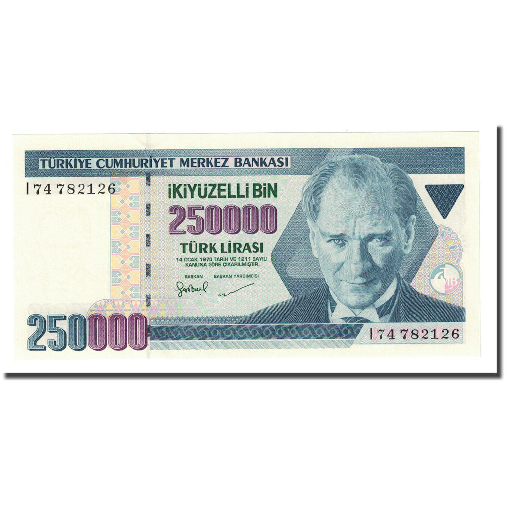 Banknote, Turkey, 250,000 Lira, 1988, KM:211, UNC(65-70)