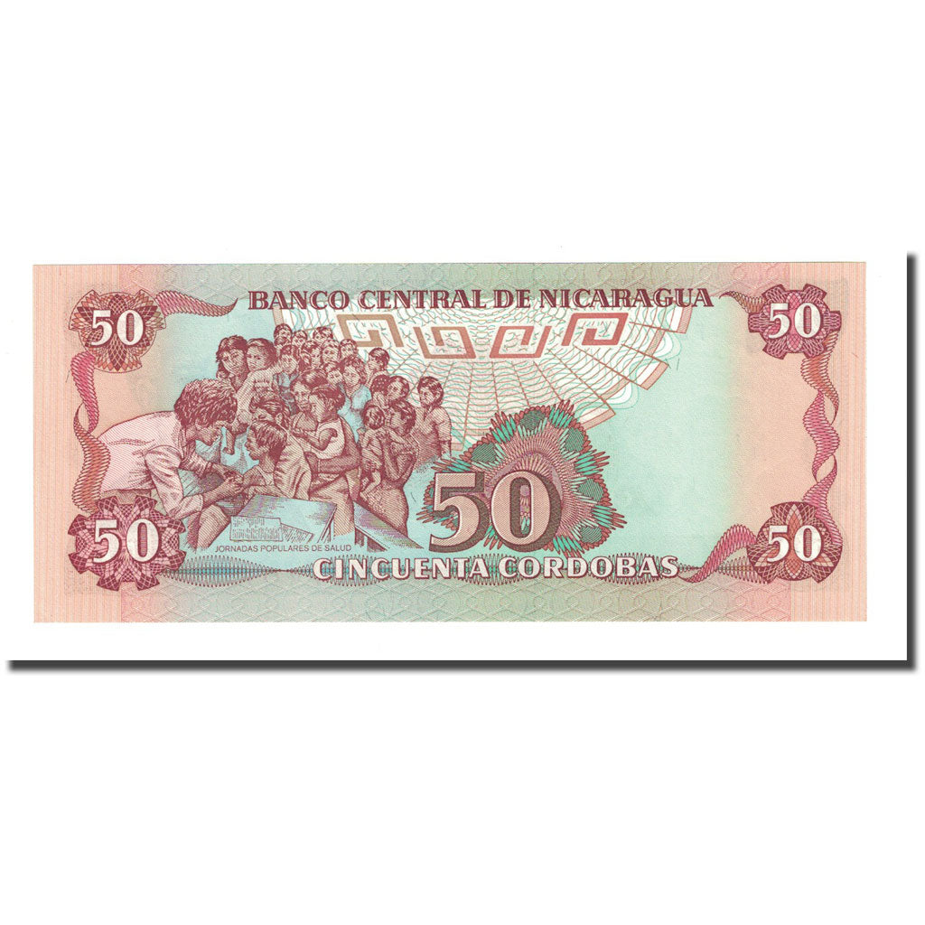 Banknote, Nicaragua, 50 Cordobas, 1985, KM:153, UNC(65-70)