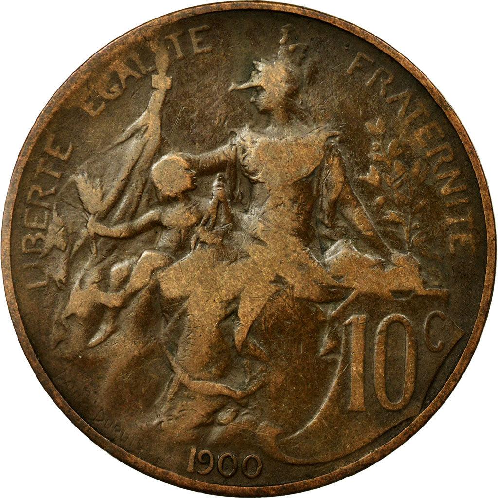 Münze, Frankreich, Dupuis, 10 Centimes, 1900, Paris, S, Bronze, KM:843