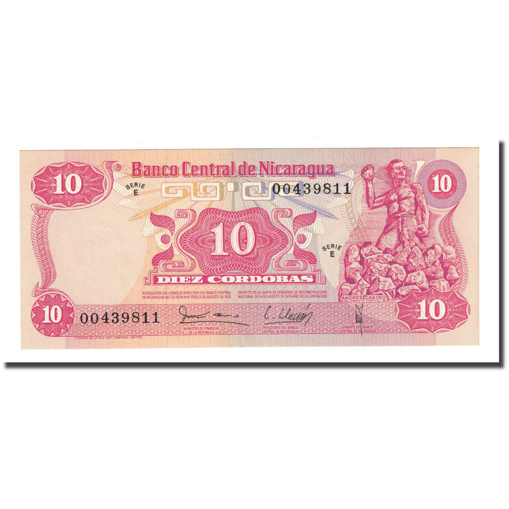 Banknote, Nicaragua, 10 Cordobas, D.1979, KM:134, UNC(65-70)