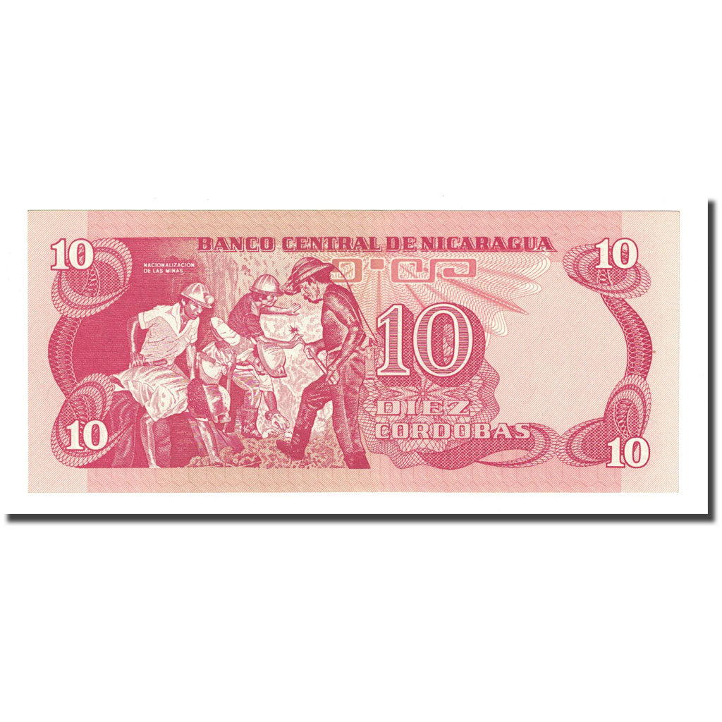 Banknote, Nicaragua, 10 Cordobas, D.1979, KM:134, UNC(65-70)
