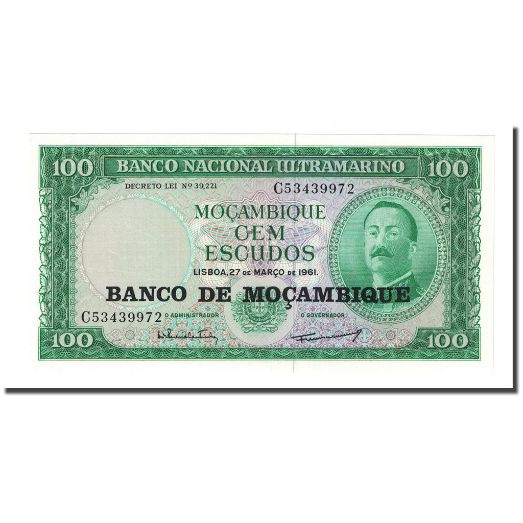 Banknote, Mozambique, 100 Escudos, 1961-03-27, KM:117a, UNC(65-70)