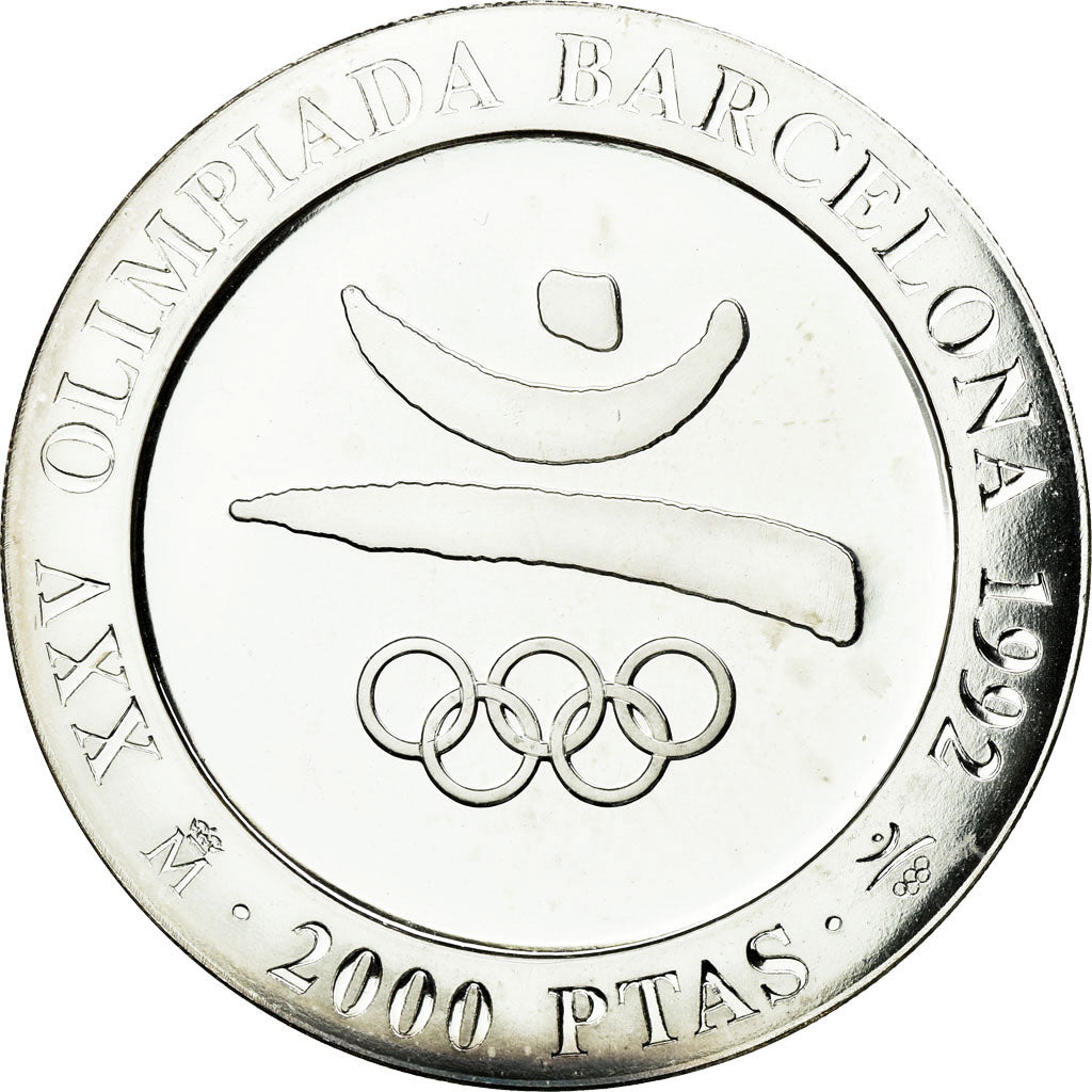 Coin, Spain, Juan Carlos I, 2000 Pesetas, 1990, Madrid, MS(65-70), Silver