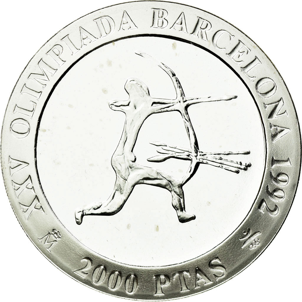 Moneta, Spagna, Juan Carlos I, 2000 Pesetas, 1990, Madrid, FDC, Argento, KM:861