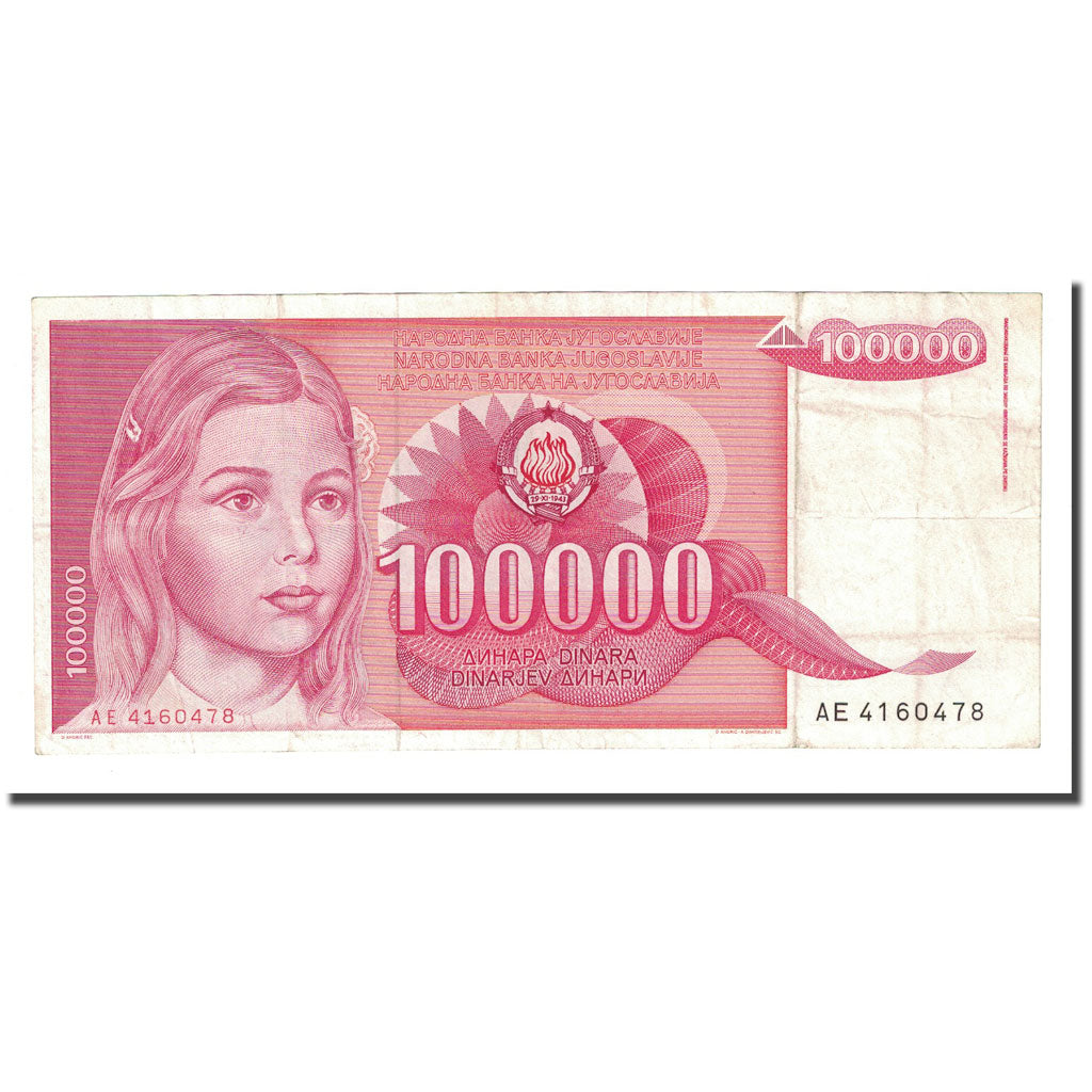 Banknote, Yugoslavia, 100,000 Dinara, 1989-05-01, KM:97, EF(40-45)