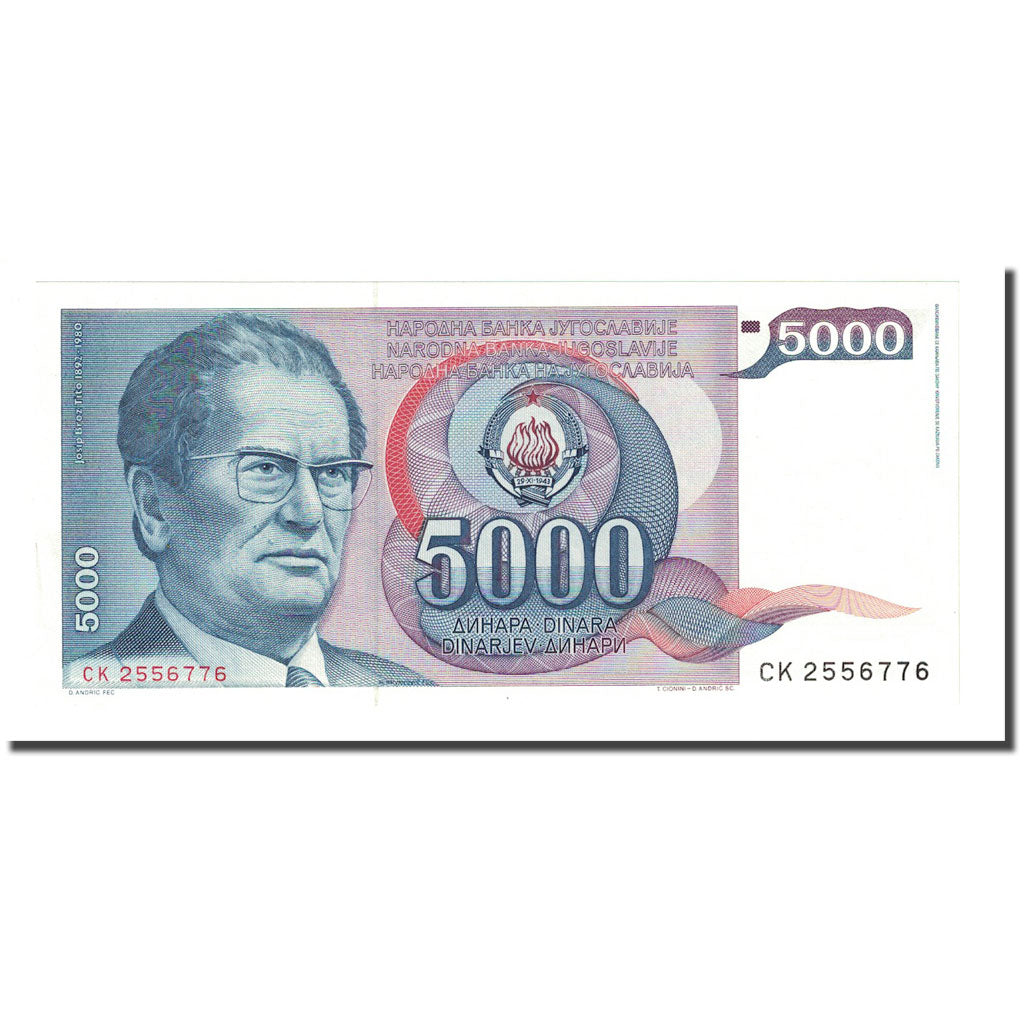 Banconote, Iugoslavia, 5000 Dinara, 1985-05-01, KM:93a, FDS
