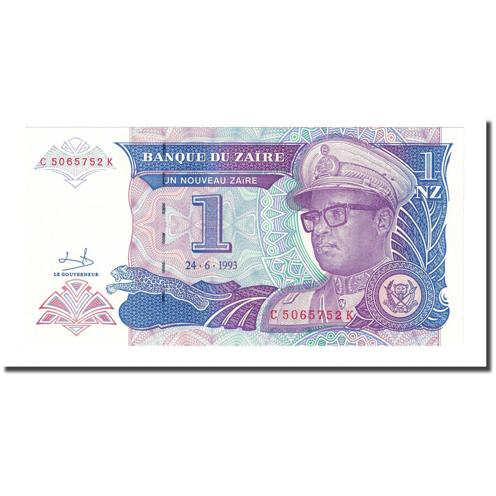 Biljet, Zaïre, 1 Nouveau Zaïre, 1993-06-24, KM:52a, NIEUW