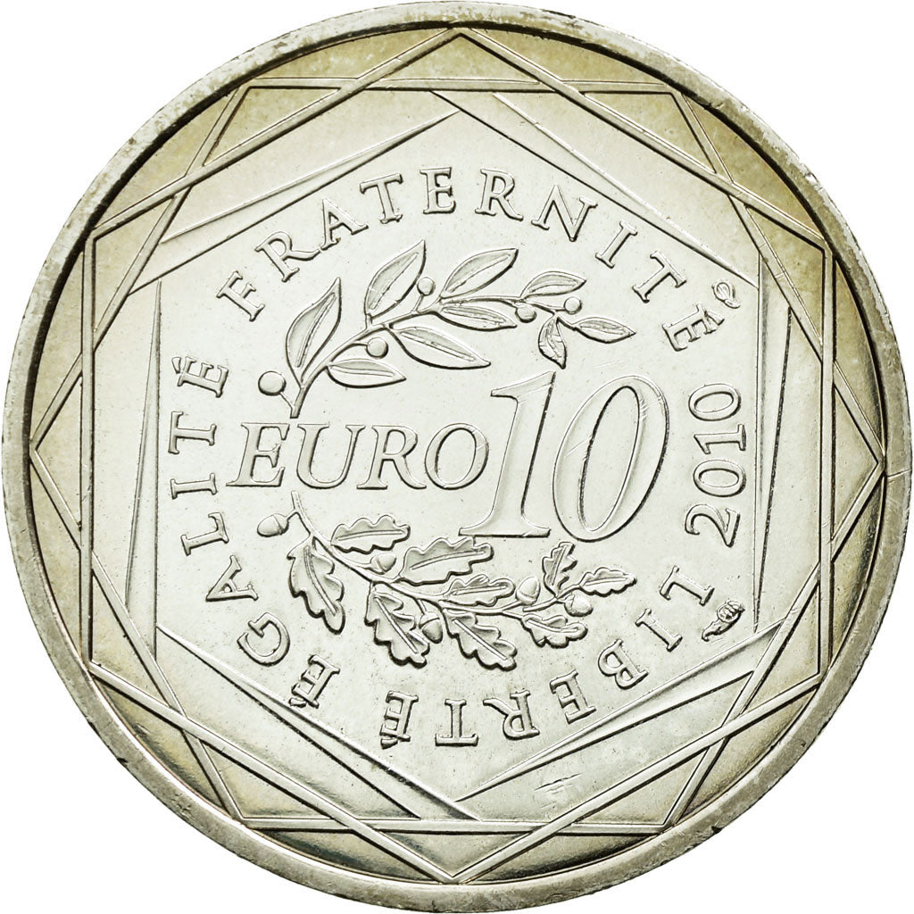 Moneta, Francja, 10 Euro, 2010, Paris, MS(60-62), Srebro, KM:1655