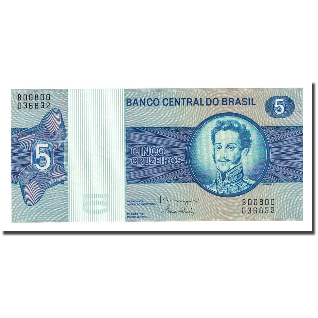 Banknote, Brazil, 5 Cruzeiros, UNDATED (1970-80), KM:192d, UNC(65-70)