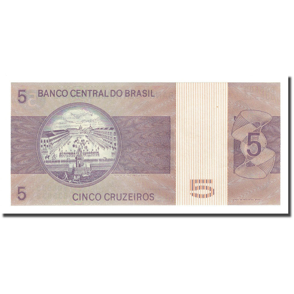 Banknote, Brazil, 5 Cruzeiros, UNDATED (1970-80), KM:192d, UNC(65-70)