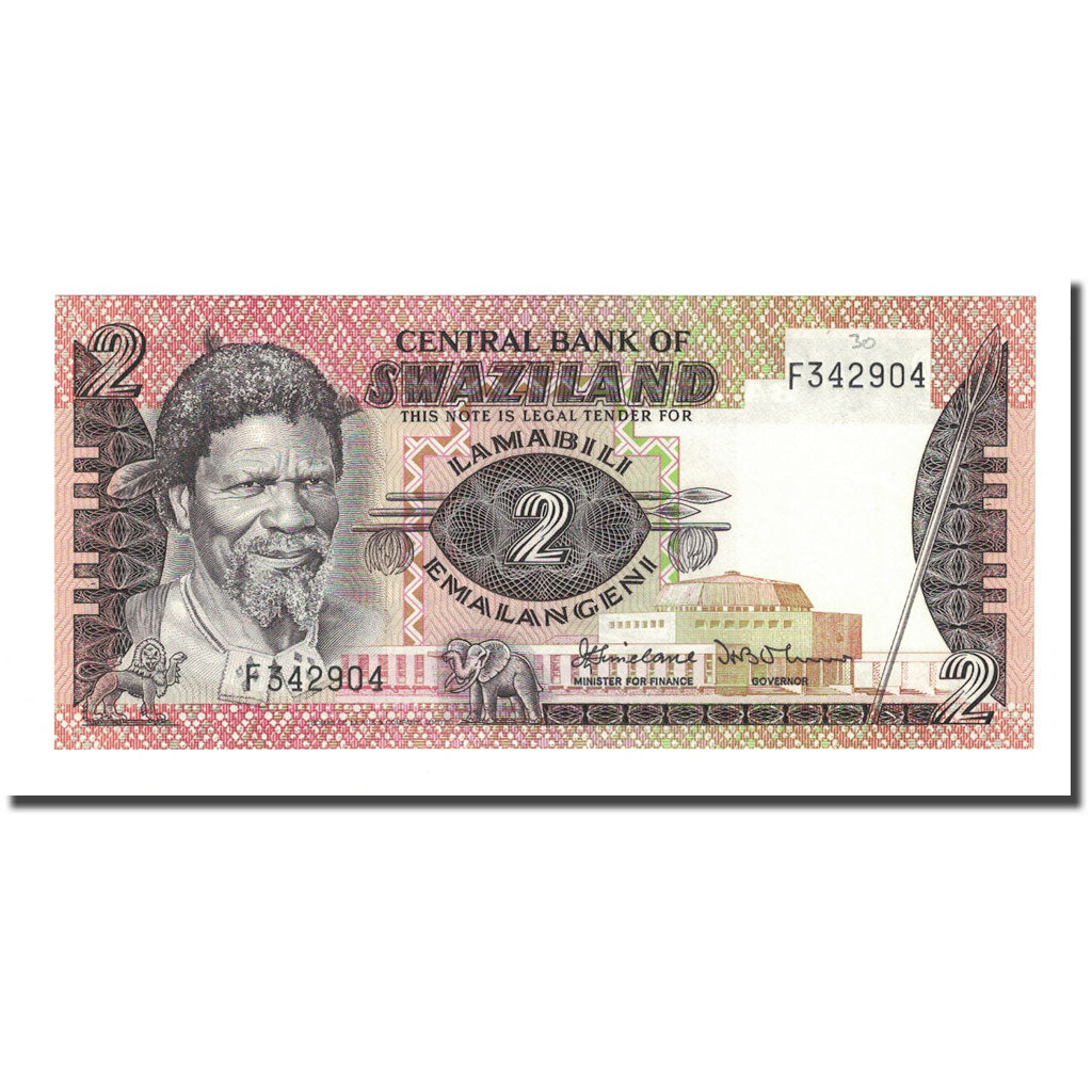 Biljet, Swaziland, 2 Emalangeni, Undated (1983- ), KM:8a, NIEUW