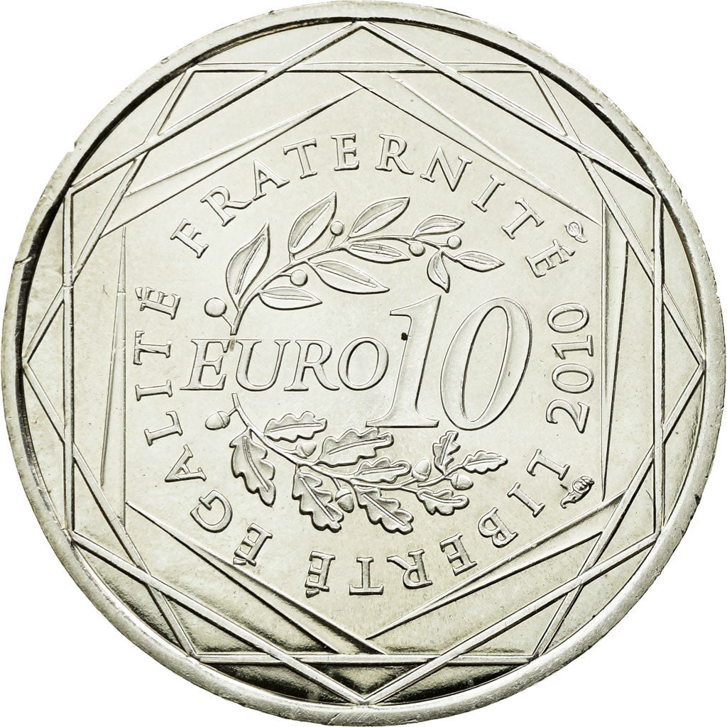 Moneta, Francja, 10 Euro, 2010, Paris, MS(60-62), Srebro, KM:1661