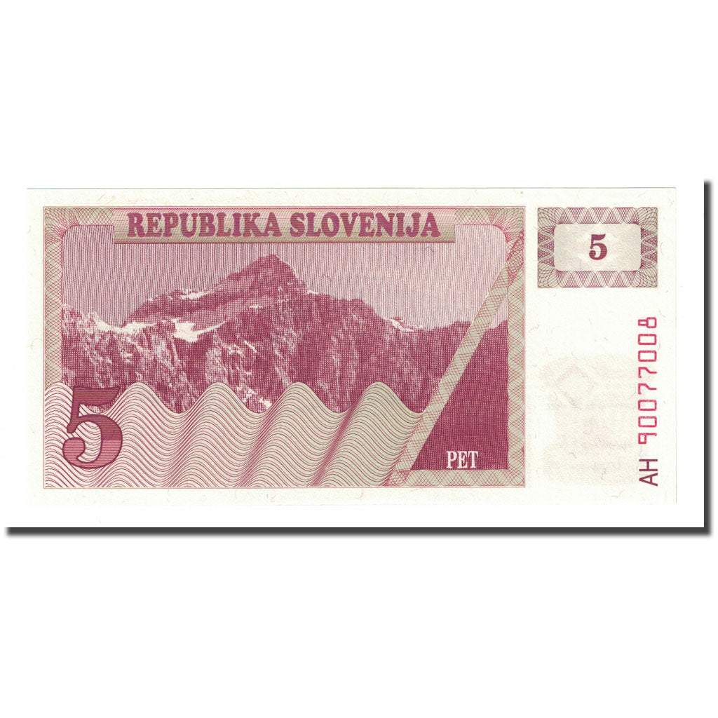 Banconote, Slovenia, 5 (Tolarjev), 1990, KM:3a, FDS