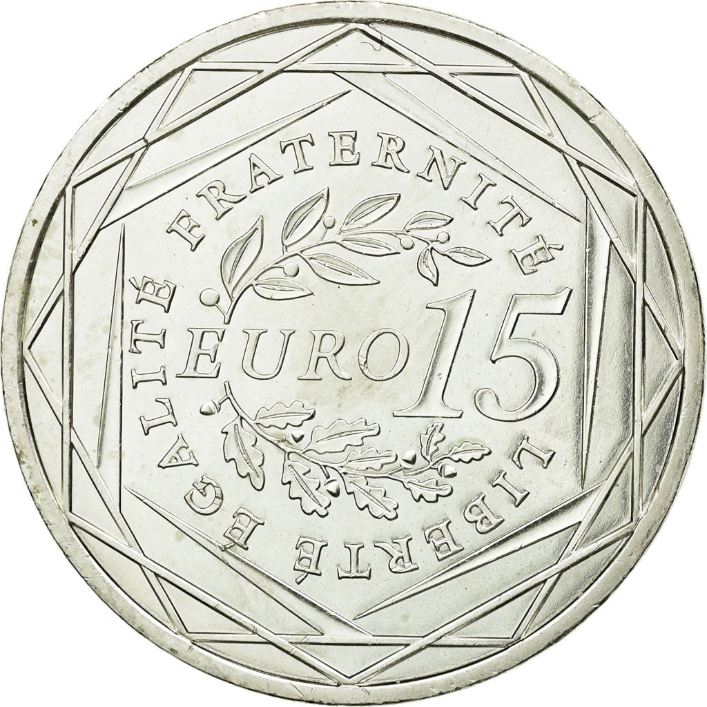 Coin, France, 15 Euro, 2008, MS(60-62), Silver, Gadoury:EU288, KM:1535