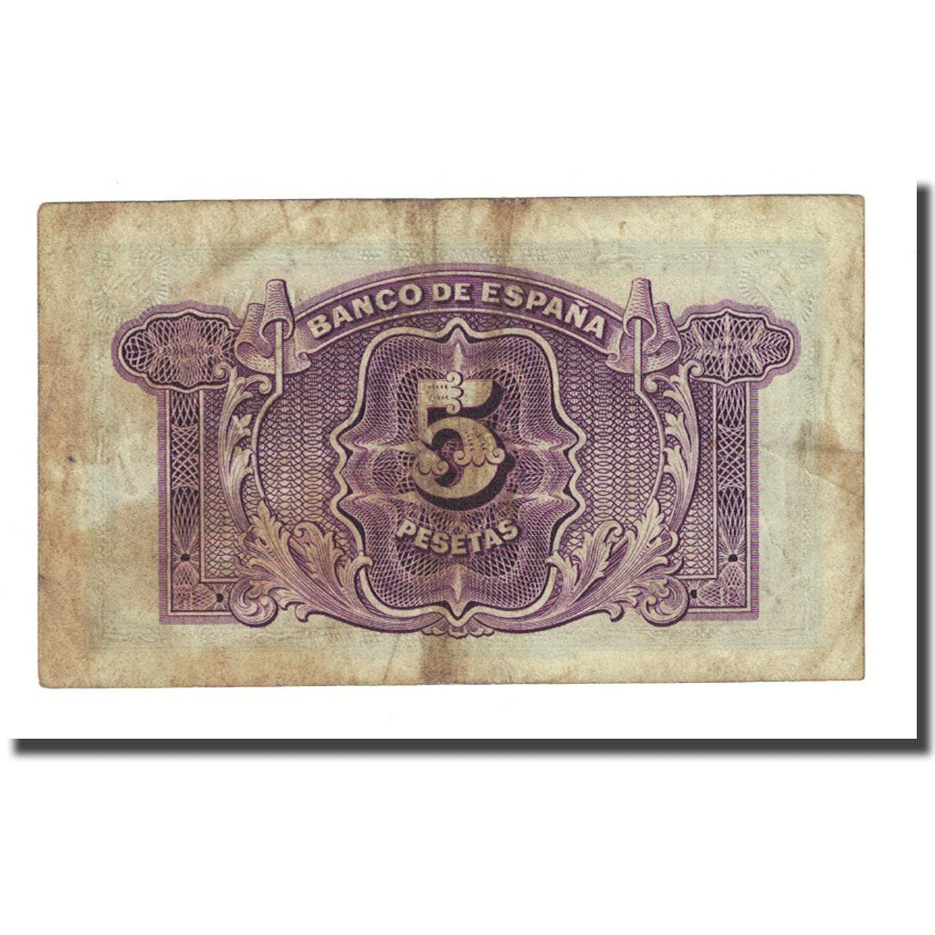 Biljet, Spanje, 5 Pesetas, 1935, KM:85a, TB