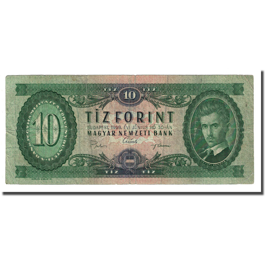 Billete, 10 Forint, Hungría, 1969-06-30, KM:168d, BC