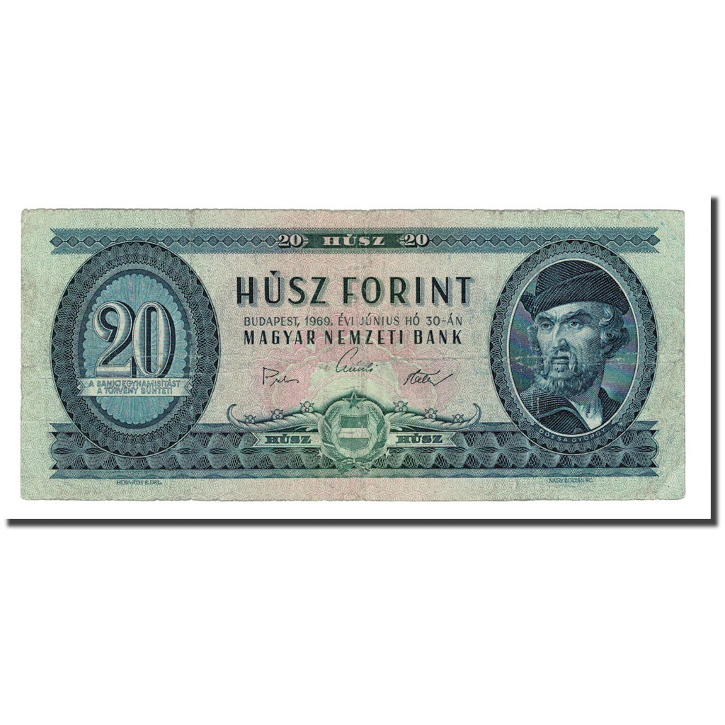 Banknote, Hungary, 20 Forint, 1969-06-30, KM:169e, EF(40-45)