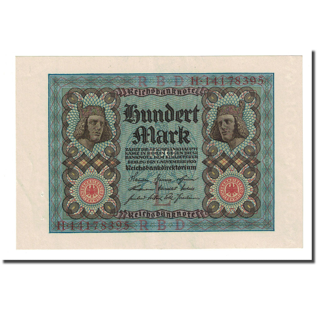 Banknote, Germany, 100 Mark, 1920-11-01, KM:69b, UNC(65-70)