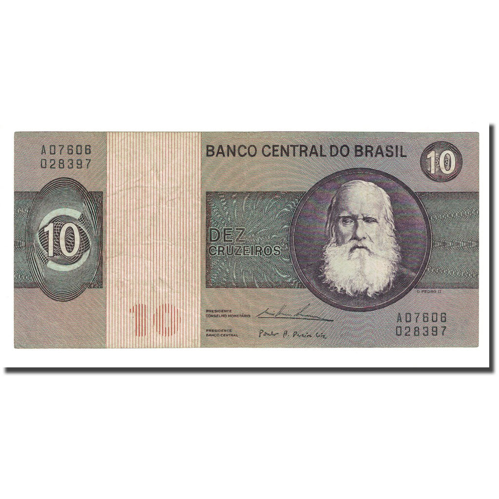 Banknote, Brazil, 10 Cruzeiros, UNDATED (1970-80), KM:193b, AU(55-58)