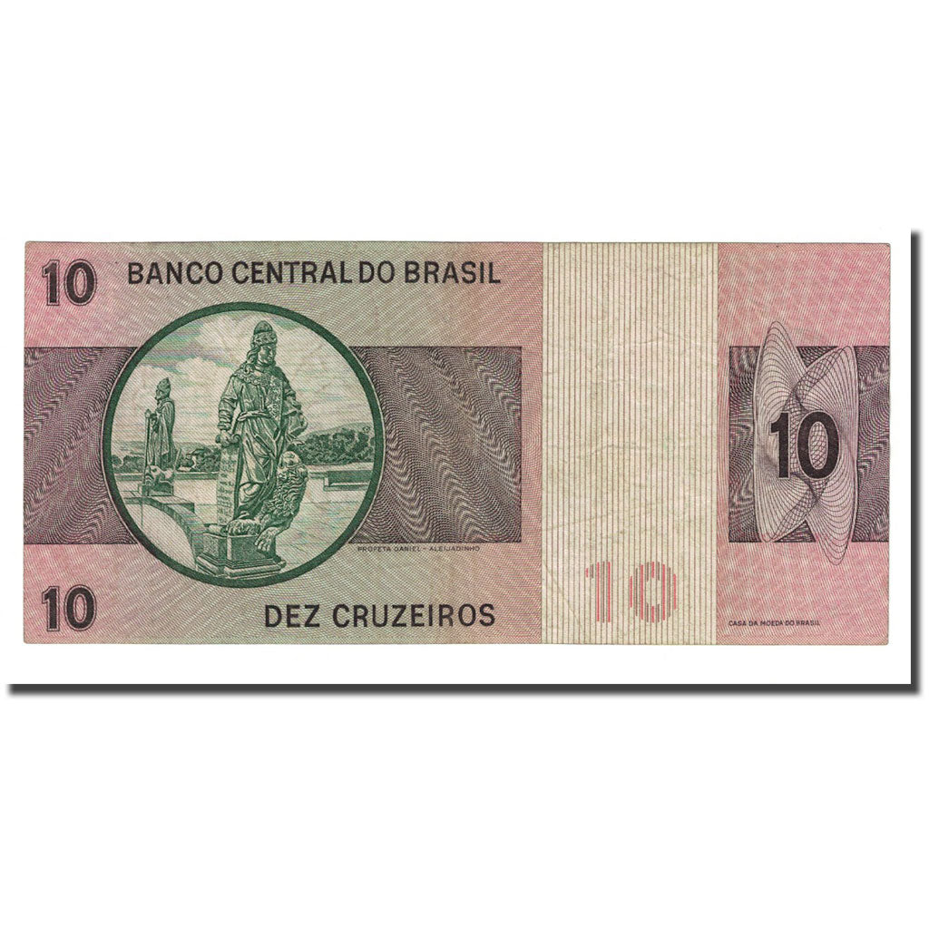 Banknote, Brazil, 10 Cruzeiros, UNDATED (1970-80), KM:193b, AU(55-58)