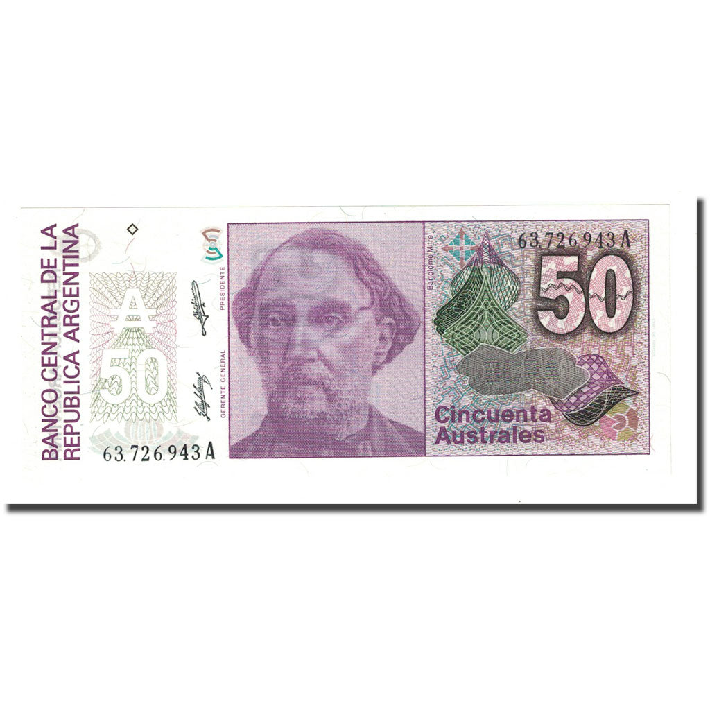 Banknote, Argentina, 50 Australes, undated ( 1986-89), KM:326a, UNC(65-70)